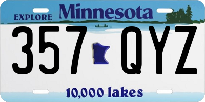 MN license plate 357QYZ