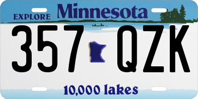 MN license plate 357QZK