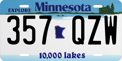 MN license plate 357QZW