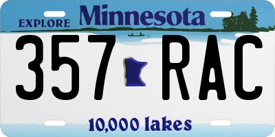 MN license plate 357RAC