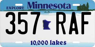 MN license plate 357RAF