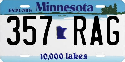 MN license plate 357RAG