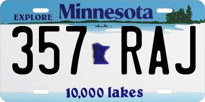 MN license plate 357RAJ