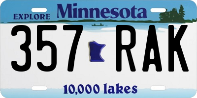 MN license plate 357RAK