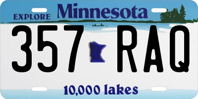 MN license plate 357RAQ