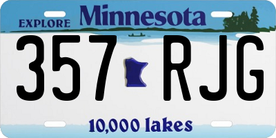 MN license plate 357RJG