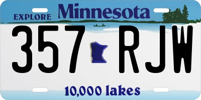 MN license plate 357RJW