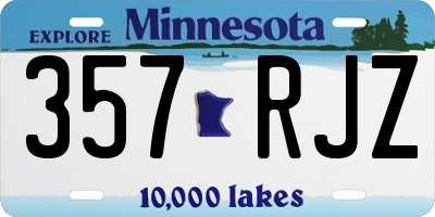 MN license plate 357RJZ