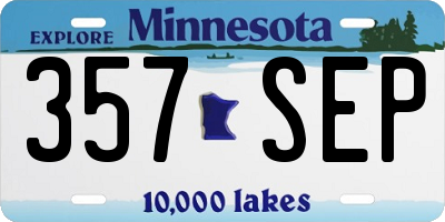 MN license plate 357SEP
