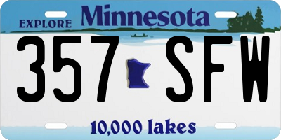 MN license plate 357SFW