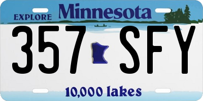MN license plate 357SFY
