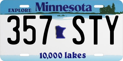 MN license plate 357STY