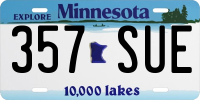 MN license plate 357SUE