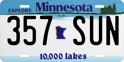 MN license plate 357SUN