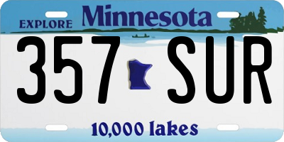 MN license plate 357SUR
