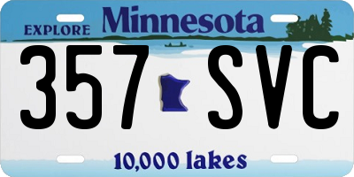 MN license plate 357SVC