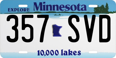 MN license plate 357SVD