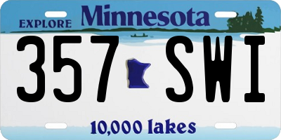 MN license plate 357SWI