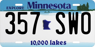MN license plate 357SWO