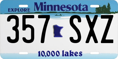 MN license plate 357SXZ