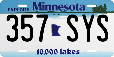 MN license plate 357SYS
