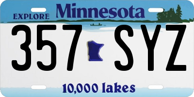 MN license plate 357SYZ