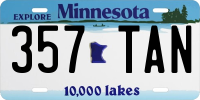 MN license plate 357TAN