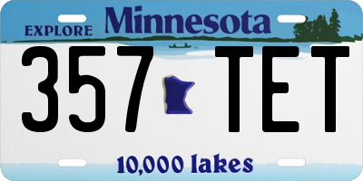 MN license plate 357TET