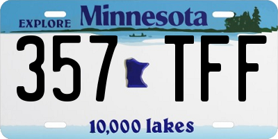 MN license plate 357TFF
