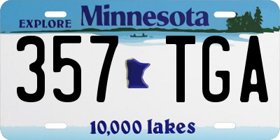 MN license plate 357TGA