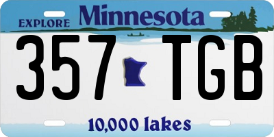MN license plate 357TGB
