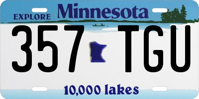MN license plate 357TGU