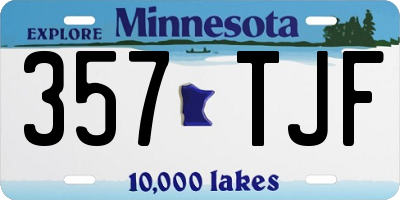 MN license plate 357TJF