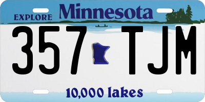 MN license plate 357TJM