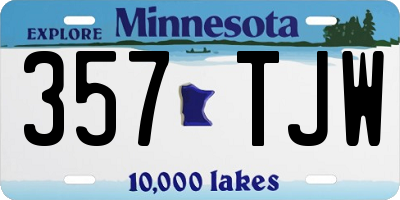 MN license plate 357TJW