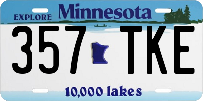 MN license plate 357TKE