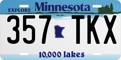 MN license plate 357TKX