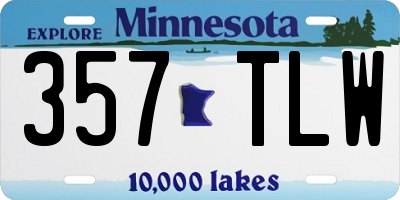 MN license plate 357TLW
