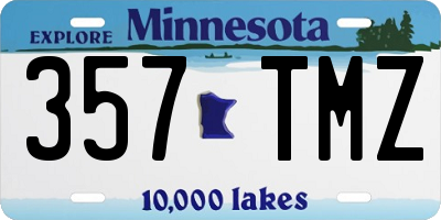 MN license plate 357TMZ