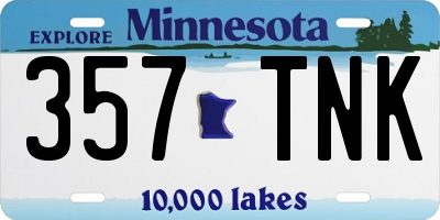 MN license plate 357TNK