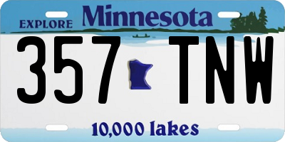 MN license plate 357TNW