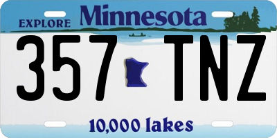 MN license plate 357TNZ