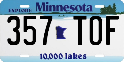 MN license plate 357TOF