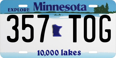 MN license plate 357TOG