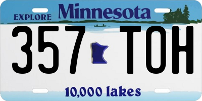 MN license plate 357TOH