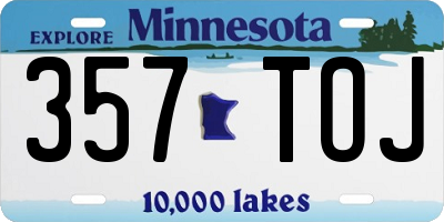 MN license plate 357TOJ