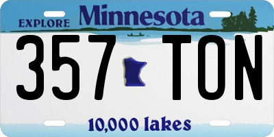 MN license plate 357TON