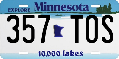 MN license plate 357TOS