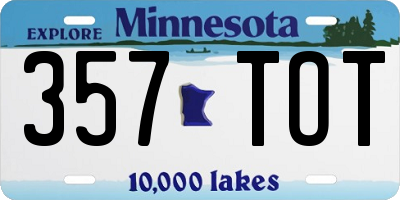 MN license plate 357TOT