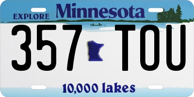 MN license plate 357TOU